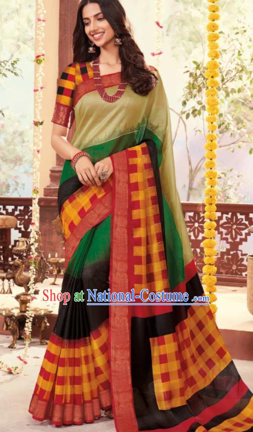 Asian Traditional Indian National Cotton Sari Dress India Lehenga Bollywood Costumes for Women