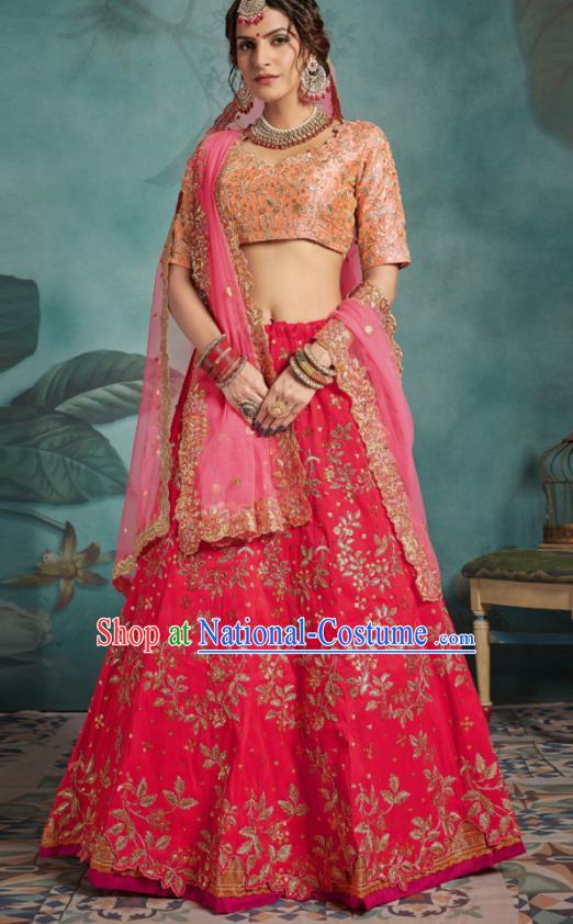 Indian Traditional Court Wedding Lehenga Bollywood Embroidered Dress Asian India National Festival Costumes for Women