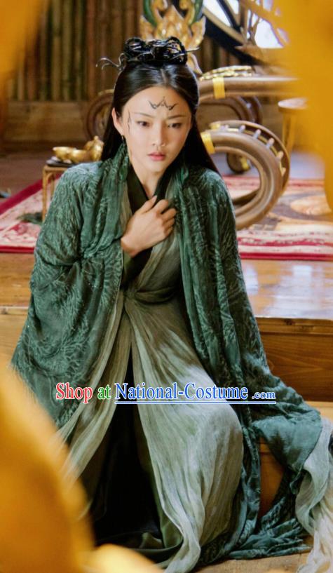 Chinese Drama Ancient Queen Dress Love and Destiny Ling Yue Replica Costumes and Headpiece for Women