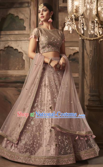 Traditional Indian Court Lehenga Embroidered Silk Dress Asian India National Bollywood Costumes for Women