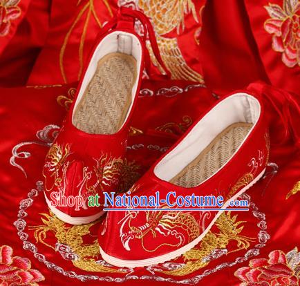 Chinese Wedding Red Shoes Traditional Hanfu Shoes Opera Shoes Embroidered Shoes for Women