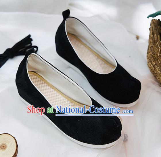 Traditional Chinese Black Cloth Shoes Hanfu Shoes National Shoes for Women