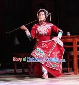 Chinese Unsurpassed Beauty Of A Generation Ancient Courtesan Sai Jinhua Red Dress Stage Performance Dance Costume and Headpiece for Women