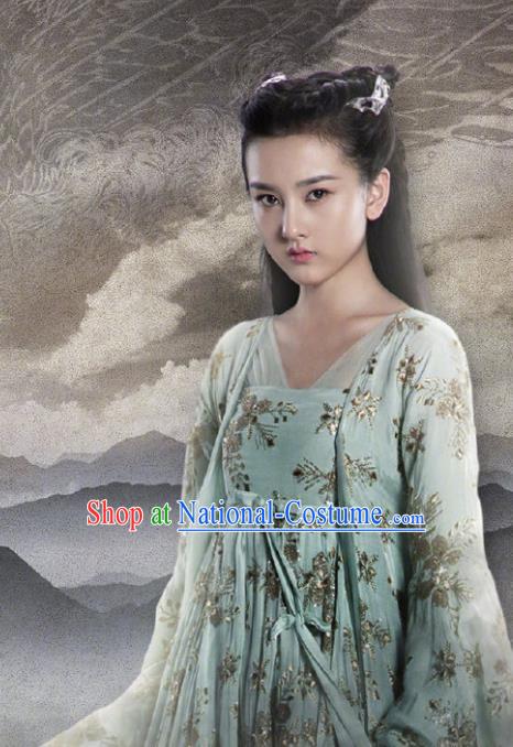 Chinese Drama Novoland Eagle Flag Ancient Princess Yu Ran Song Zu Er Replica Costumes and Headpiece for Women