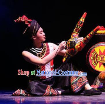 Chinese Drama Colorful Guizhou Yi Nationality Folk Dance Clothing Stage Performance Dance Costume for Men