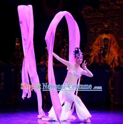 Chinese Chuansi Gongzhu Classical Dance Dress Ancient Silk Princess Stage Performance Dance Costume and Headpiece for Women