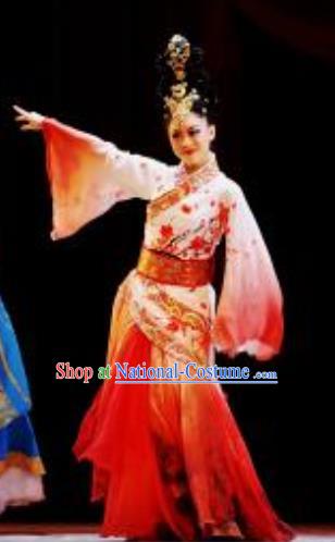 Lady Zhaojun Chinese Han Dynasty Classical Dance Dress Stage Performance Dance Costume and Headpiece for Women