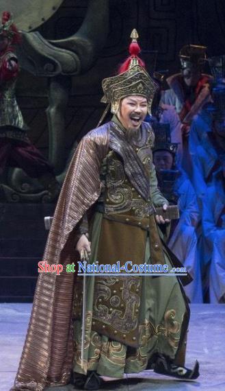 Chinese King Zhuang of Chu Ancient Spring and Autumn Period General Clothing Stage Performance Dance Costume for Men