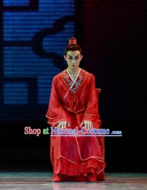 Sunsets Chinese Classical Dance Ancient Scholar Xu Xian Wedding Red Clothing Stage Performance Dance Costume for Men