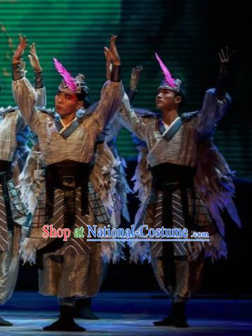 Sunsets Chinese Classical Dance Ancient Swordsman Clothing Stage Performance Dance Costume for Men