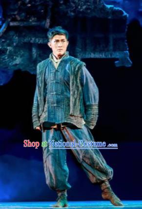 Fu Sheng Chinese Folk Dance Clothing Stage Performance Dance Costume for Men