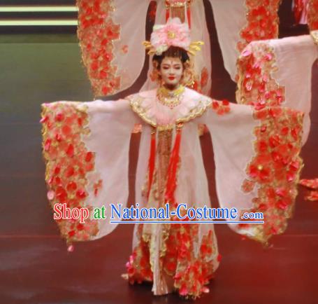 Meet Millennium Chinese Classical Dance Dress Stage Performance Dance Costume and Headpiece for Women