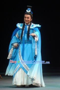 Xiao Qiao Marriage Chinese Peking Opera Strategist Zhou Yu Clothing Stage Performance Dance Costume and Headpiece for Men