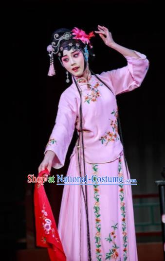 Xi Jiao Chinese Peking Opera Diva Pink Dress Stage Performance Dance Costume and Headpiece for Women