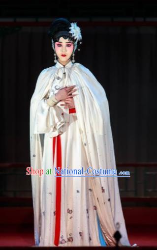 Xi Jiao Chinese Peking Opera Diva White Dress Stage Performance Dance Costume and Headpiece for Women