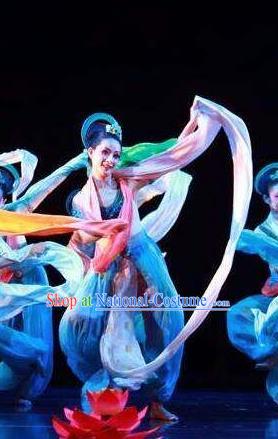 Dunhuang Reflections Chinese Classical Dance Dress Stage Performance Dance Costume and Headpiece for Women