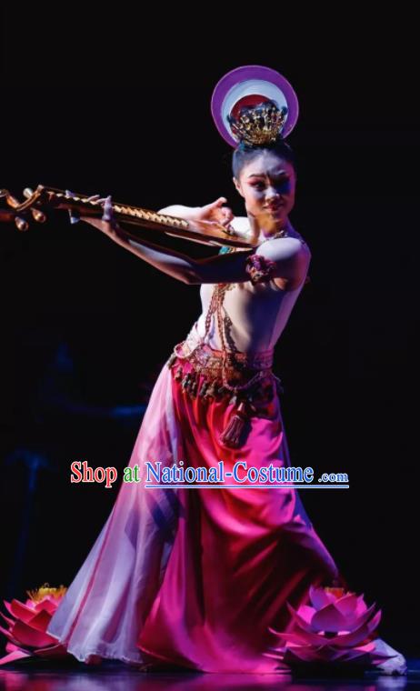 Dunhuang Reflections Chinese Classical Dance Flying Apsaras Dress Stage Performance Dance Costume and Headpiece for Women