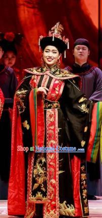 Huang Ye Hong Lou Chinese Peking Opera Imperial Consort Yuan Chun Dress Stage Performance Dance Costume and Headpiece for Women