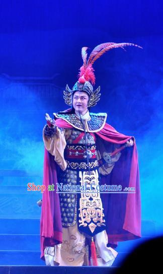 Chinese Shaoxing Opera Bronze Swallow Terrace Young General Clothing Stage Performance Dance Costume for Men