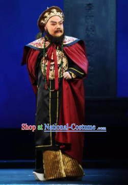 Mei Hua Zan Chinese Beijing Opera Minister Clothing Stage Performance Dance Costume and Headpiece for Men