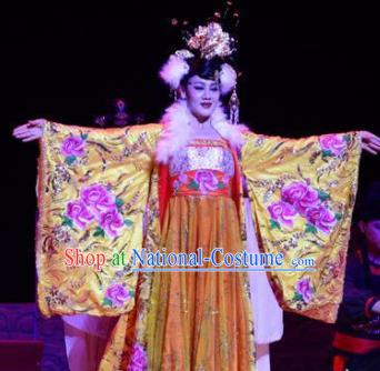 Ganzhou Musical Dance Chinese Ancient Queen Dress Stage Performance Dance Costume and Headpiece for Women