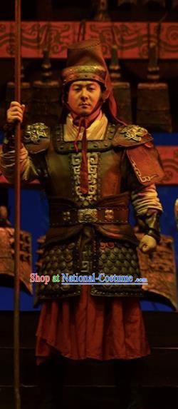 Cai Wenji Chinese Opera Ancient Han Dynasty General Clothing Stage Performance Dance Costume and Headpiece for Men