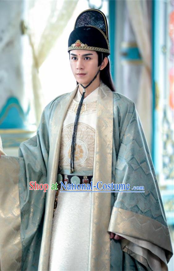 Drama The Untamed Chinese Ancient Prince Jin Guangyao Costumes and Hat for Men