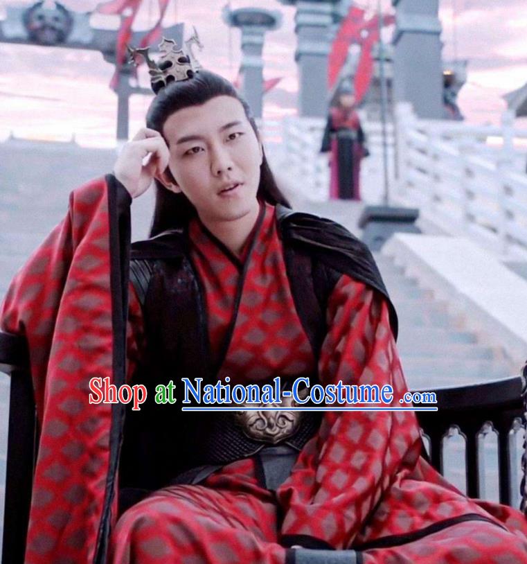 Chinese Drama The Untamed Ancient Prince Swordsman Red Costumes for Men