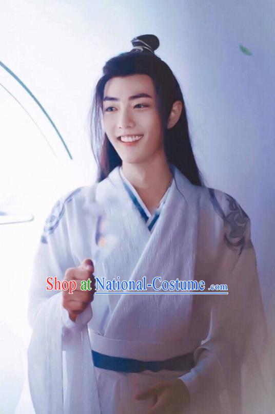 Chinese Drama The Untamed Ancient Swordsman Lan Wangji Xiao Zhan White Costumes for Men