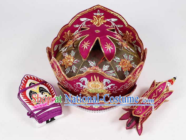 Traditional Chinese Monk Purple Hats Buddhism Headwear for Men