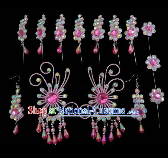 Chinese Traditional Beijing Opera Hair Accessories Peking Opera Diva Hairpins Complete Set for Adults