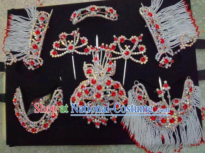 Chinese Traditional Beijing Opera Hair Accessories Peking Opera Diva Butterfly Hairpins Complete Set for Adults