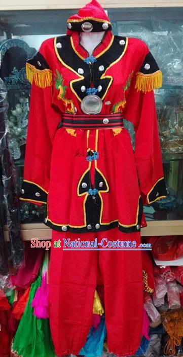 Chinese Traditional Beijing Opera Takefu Costume Peking Opera Martial Red Clothing for Adults