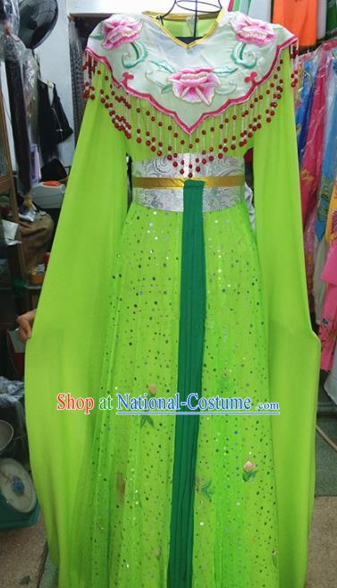 Chinese Traditional Beijing Opera Diva Costume Peking Opera Young Lady Green Dress for Adults