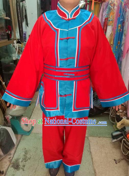 Chinese Traditional Beijing Opera Costume Peking Opera Female Prisoner Red Clothing for Adults