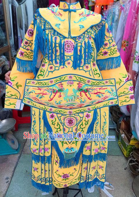 Chinese Traditional Beijing Opera Costume Peking Opera Female General Yellow Clothing for Kids