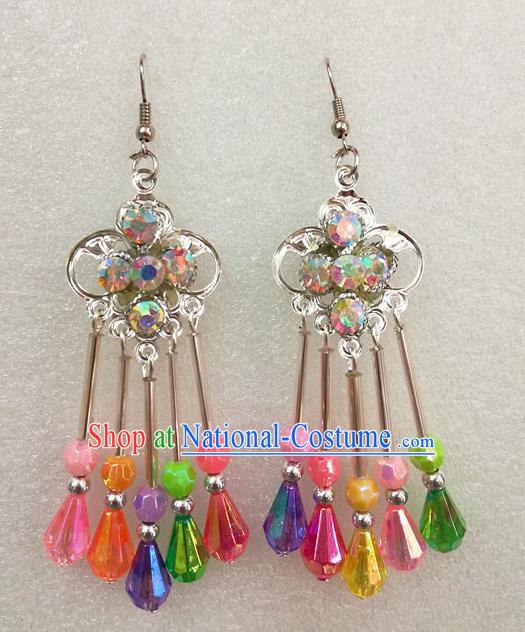 Chinese Traditional Beijing Opera Earrings Peking Opera Actress Colorful Eardrop for Adults