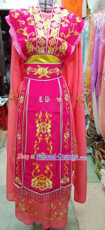 Chinese Traditional Beijing Opera Nobility Lady Rosy Dress Peking Opera Actress Costume for Adults