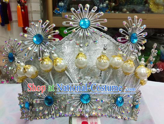 Chinese Traditional Beijing Opera Magic Warriors Helmet Head Ornaments Hair Accessories for Adults