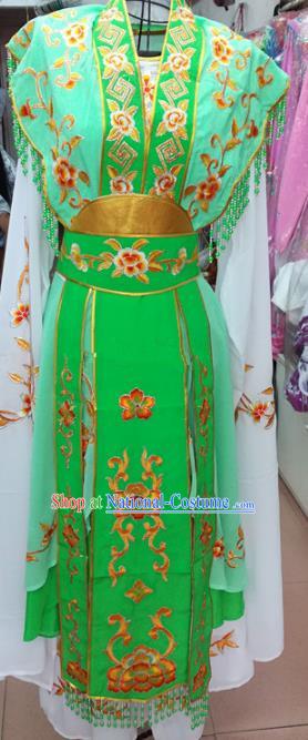 Chinese Traditional Beijing Opera Princess Green Dress Peking Opera Actress Costume for Adults