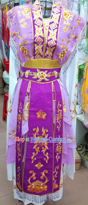 Chinese Traditional Beijing Opera Princess Purple Dress Peking Opera Actress Costume for Adults