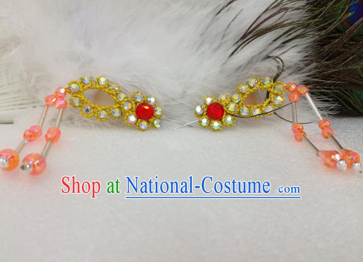 Chinese Traditional Beijing Opera Actress Hair Accessories Ancient Princess Golden Hairpins for Adults