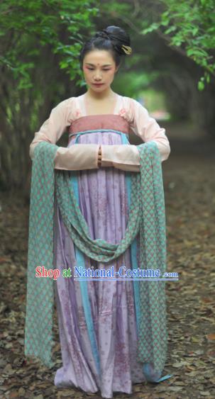 Chinese Ancient Court Maid Hanfu Dress Tang Dynasty Palace Lady Historical Costume for Women