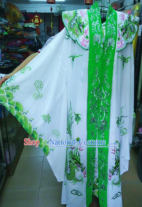 Chinese Traditional Beijing Opera Emperor Costume Peking Opera Niche Green Robe for Adults