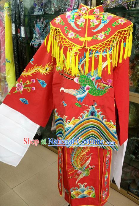 Chinese Traditional Beijing Opera Queen Red Dress Peking Opera Actress Wedding Costume for Adults