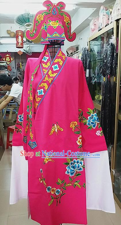 Chinese Traditional Beijing Opera Niche Costume Peking Opera Nobility Childe Rosy Robe for Adults