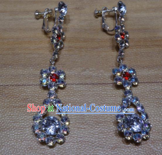 Chinese Traditional Beijing Opera Crystal Earrings Peking Opera Diva Ear Accessories for Adults