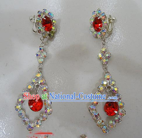 Chinese Traditional Beijing Opera Crystal Earrings Peking Opera Princess Headwear for Adults