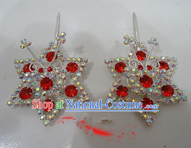 Chinese Traditional Beijing Opera Crystal Hairpins Princess Hair Clip Hair Accessories for Adults