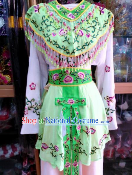 Chinese Traditional Beijing Opera Peri Green Dress Peking Opera Young Lady Costume for Adults